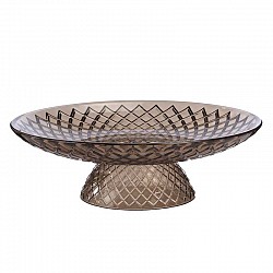 TORTORA SCURO CENTROTAVOLA C/PIEDE DM.15 H.8 CM  LUSTRATO
