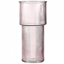 ROSA VASO STRIPED D.11 H 24 LUSTRATO