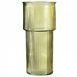 VERDE MILITARE CHIARO VASO STRIPED D.11 H 24 LUSTRATO