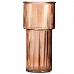 PESCA SCURO VASO STRIPED D.11 H 24 LUSTRATO