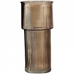 TORTORA SCURO VASO STRIPED D.11 H 24 LUSTRATO
